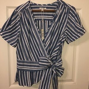 Striped wrap top